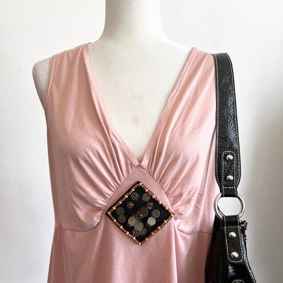 Vintage Pink Babydoll Top, Y2K 2000s Soft Girl Coquette 1X - Picture 2 of 7